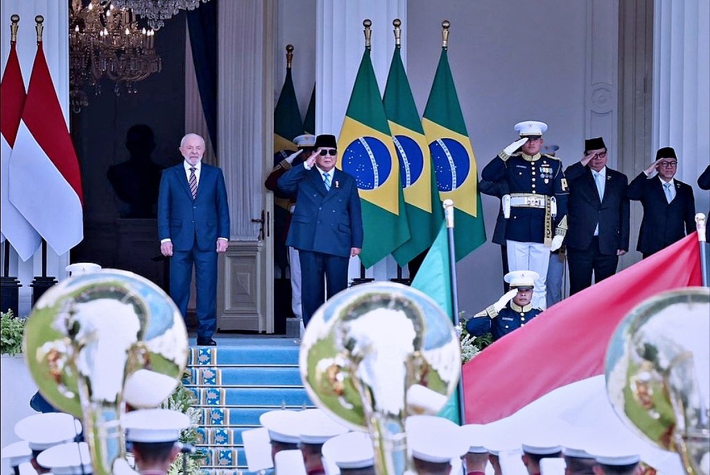 Menhan Dampingi Presiden Prabowo Sambut Kunjungan Kenegaraan Presiden Republik Federasi Brasil