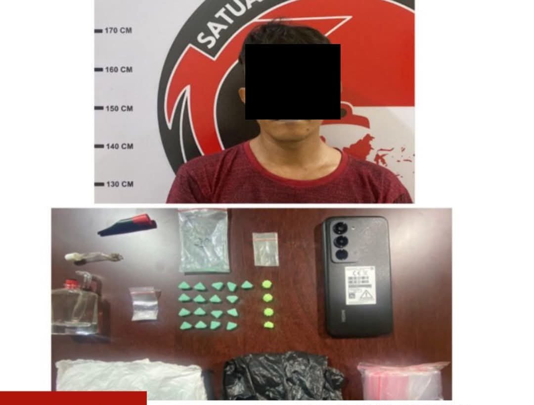 Pria Berinisial MY Ditangkap Satresnarkoba Tanah Bumbu, Ada Ekstasi Berlogo Tengkorak dan Mahkota
