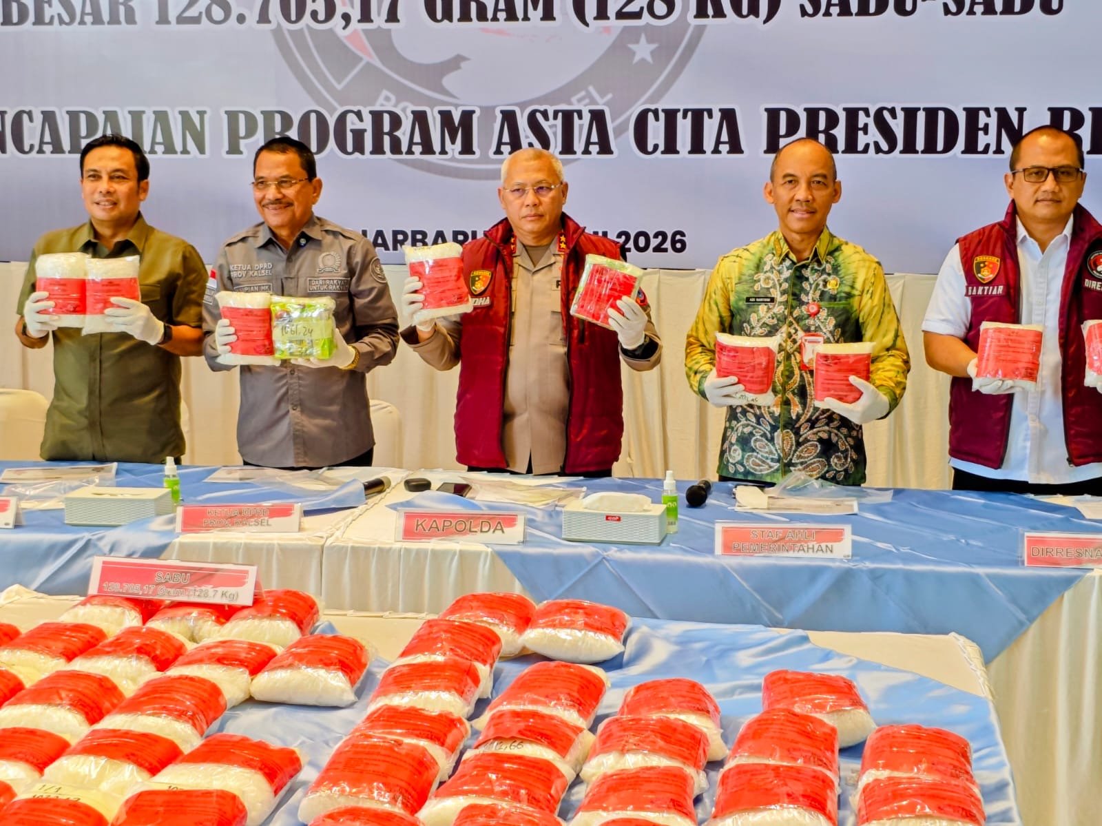 Polda Kalsel Gagalkan Peredaran 128,7 Kilogram Sabu, Kapolda: Sasar Daerah Pertambangan dan Perkotaan