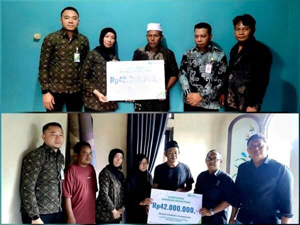 BPJS Ketenagakerjaan Batulicin Serahkan Santunan JKM Rp84 Juta kepada Dua Keluarga Pekerja